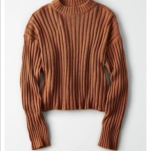 American Eagle Cropped Ribbed Knit Sweater